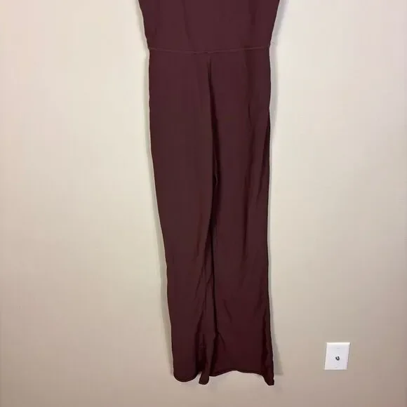 Wilo Brown Ribbed Wide Leg Athletic Jumpsuit Medium - Picture 4 of 9